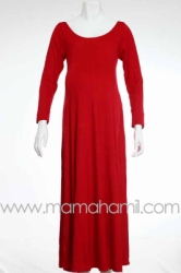 gamis hamil kaos polos panjang merah  GMS 90  large